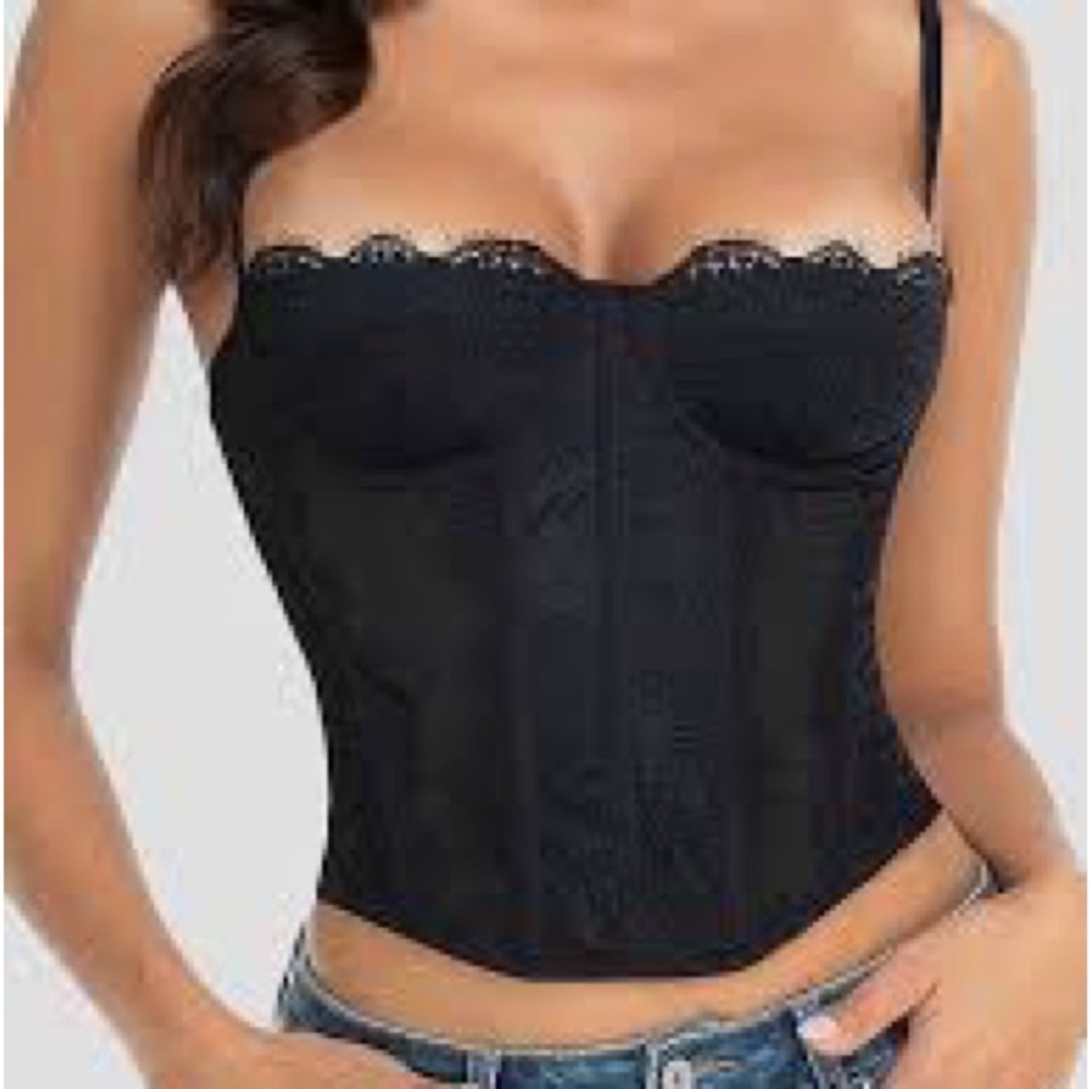4/$15 SHEIN Black Lace Corset Top